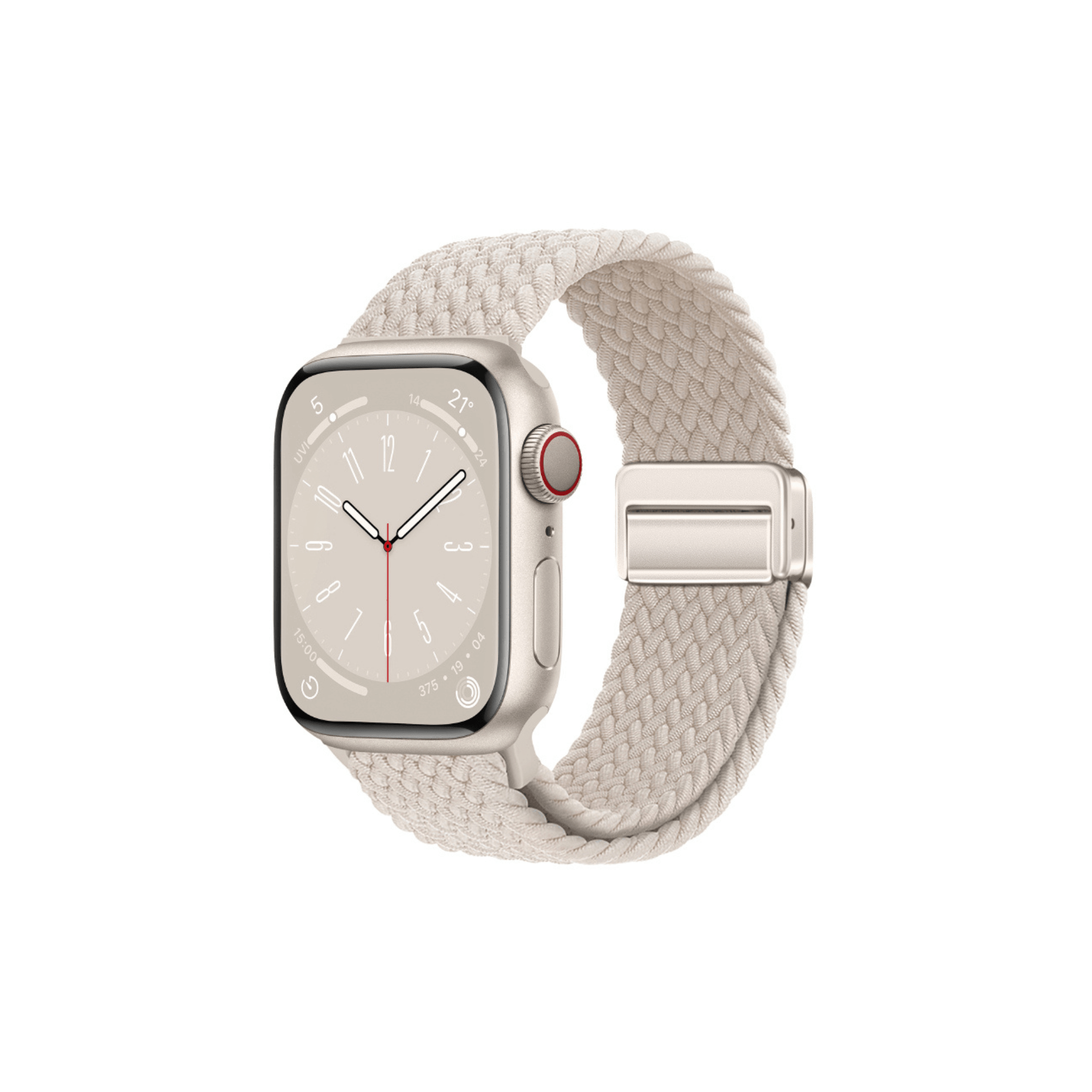 Casual Loop in Polarweiß – elegantes, geflochtenes Armband mit Magnetverschluss für Apple Watch